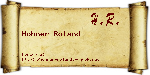 Hohner Roland névjegykártya